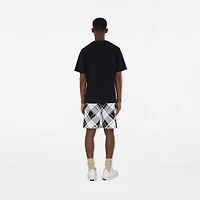 Check Nylon Blend Shorts in Monochrome - Men | Burberry® Official