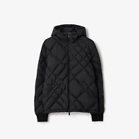 Check-stitch Nylon Doversgreen Puffer Jacket in Black - Men | Burberry® Official