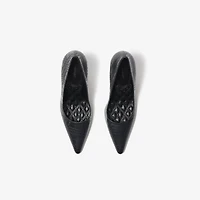 Check Leather Dame High Pumps in Black - Women | Burberry® Official