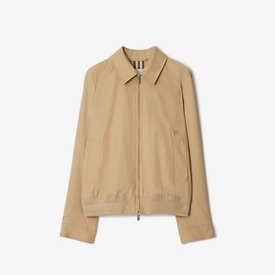 Gabardine Chester Harrington Jacket in Flax beige - Men, Cotton | Burberry® Official