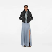 Pleated Crepe Jersey Maxi Skirt in Gale - Women | Burberry® Official
