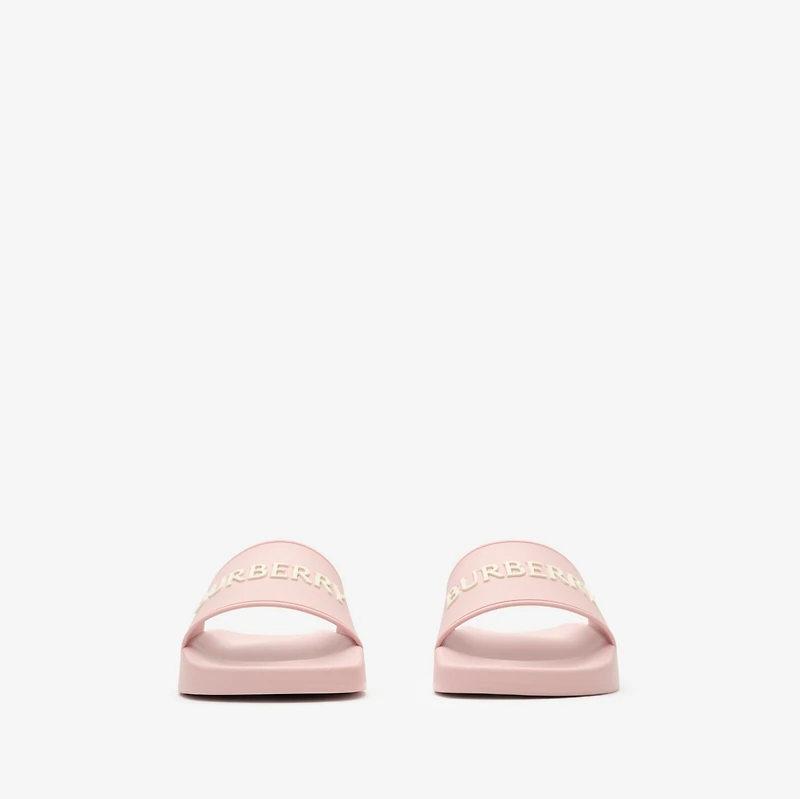 Logo Slides in Candy pink/dove beige - Women | Burberry® Official