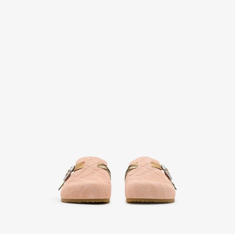 Check Suede Urchin Clogs in Flora - Women | Burberry® Official