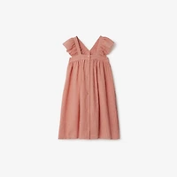 Gingham Cotton Dress in Orange red | Burberry® Official