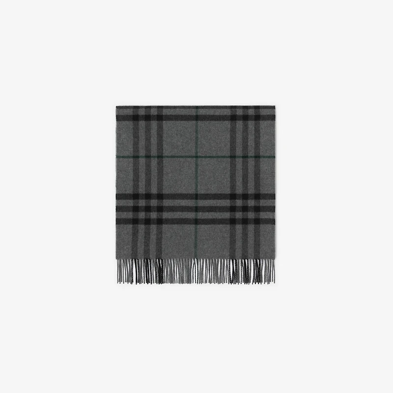 Wide Check Cashmere Scarf in Charcoal/vine | Burberry® Official