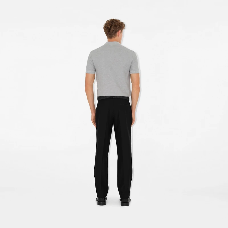 Cotton Polo Shirt in Pale grey melange - Men | Burberry® Official