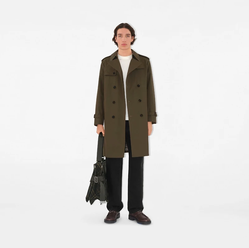 Long Cotton Nylon Trench Coat in Carob - Men | Burberry® Official
