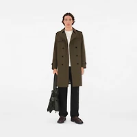 Long Cotton Nylon Trench Coat in Carob - Men | Burberry® Official