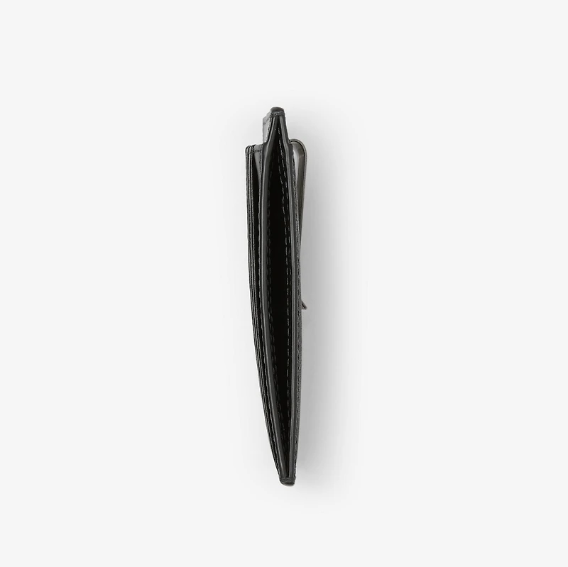 Check Money Clip Card Case in Charcoal grey - Men | Burberry® Official