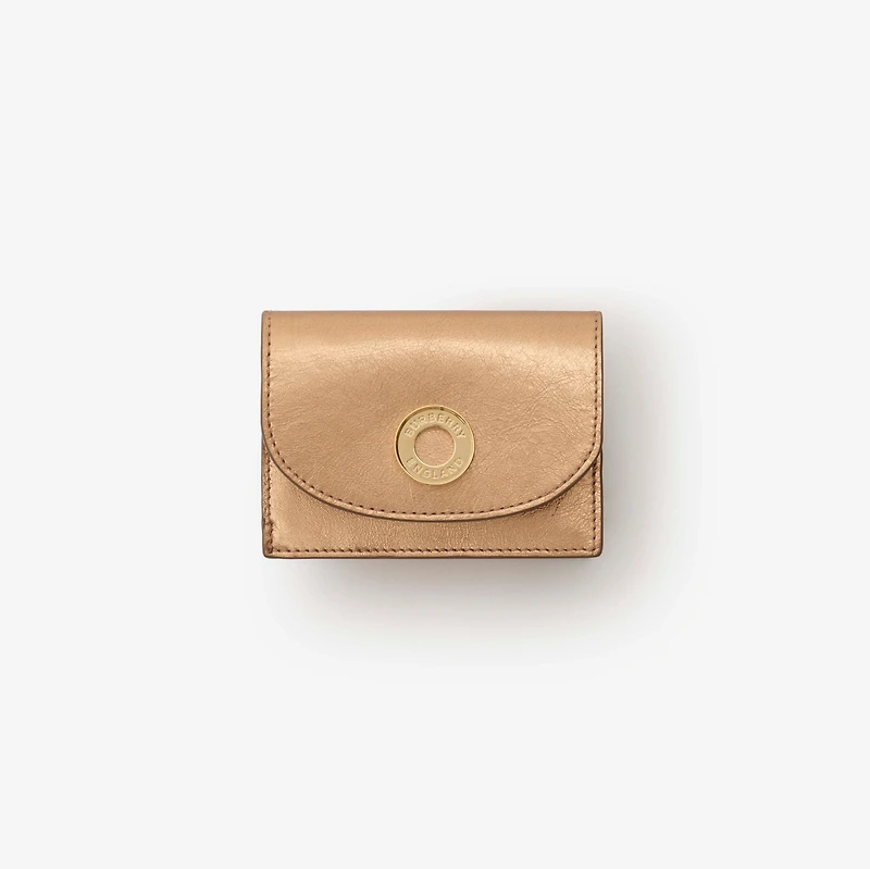 Metallic Leather Wallet in Trumpet - Women | Burberry® Official