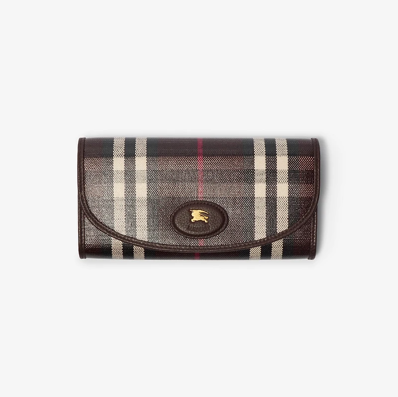 Highlands Continental Wallet in Mahogany red - Women | Burberry® Official