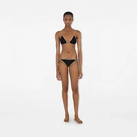 Check Trim Bikini in Black - Women, Nylon | Burberry® Official
