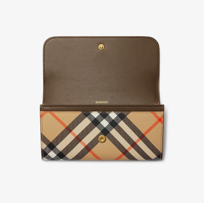 Check Continental Wallet in Sand - Women | Burberry® Official