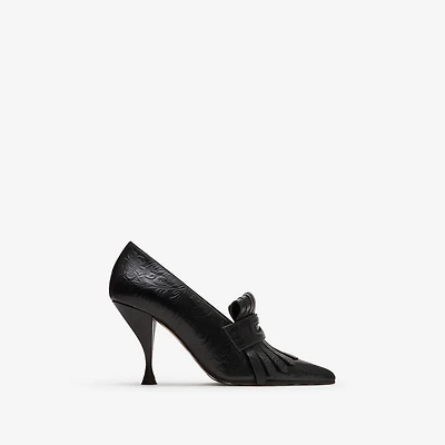 Embossed Cameo Fringe Pumps​ in Moat green - Women | Burberry® Official