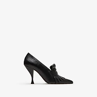 Embossed Cameo Fringe Pumps​ in Moat green - Women | Burberry® Official