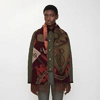 Etched Knight Cashmere Scarf in Oxblood red | Burberry® Official