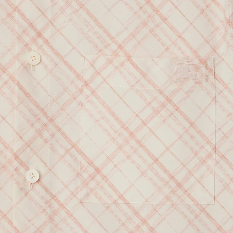 Cropped Check Cotton Shirt in Dusky rose - Women | Burberry® Official