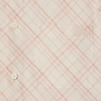 Cropped Check Cotton Shirt in Dusky rose - Women | Burberry® Official
