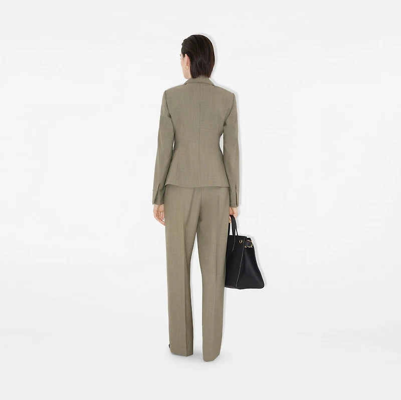 Wool Tailored Jacket in Olive drab - Women | Burberry® Official