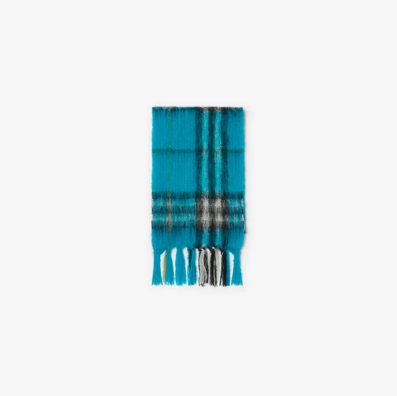 Check Mohair Wool Scarf in Hyacinth | Burberry® Official