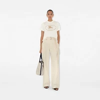 Knight Stamp Cotton T-shirt in Chalk white - Women | Burberry® Official