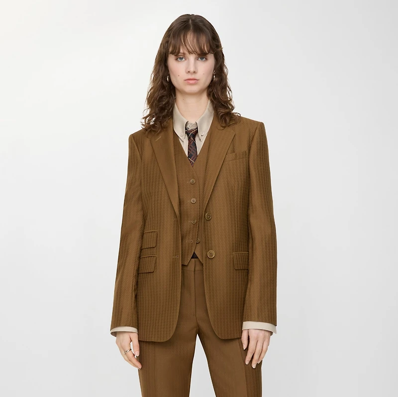Wool Mohair Tailored Jacket in Hazelnut brown - Women | Burberry® Official