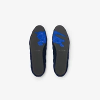 Quilted Velvet Estate Slippers in Silhouette blue - Men | Burberry® Official