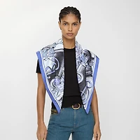 Etched Knight Silk Scarf in Cornflower blue | Burberry® Official