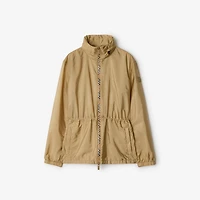 Short Checker-tape Nylon Parka in Flax - Women | Burberry® Official