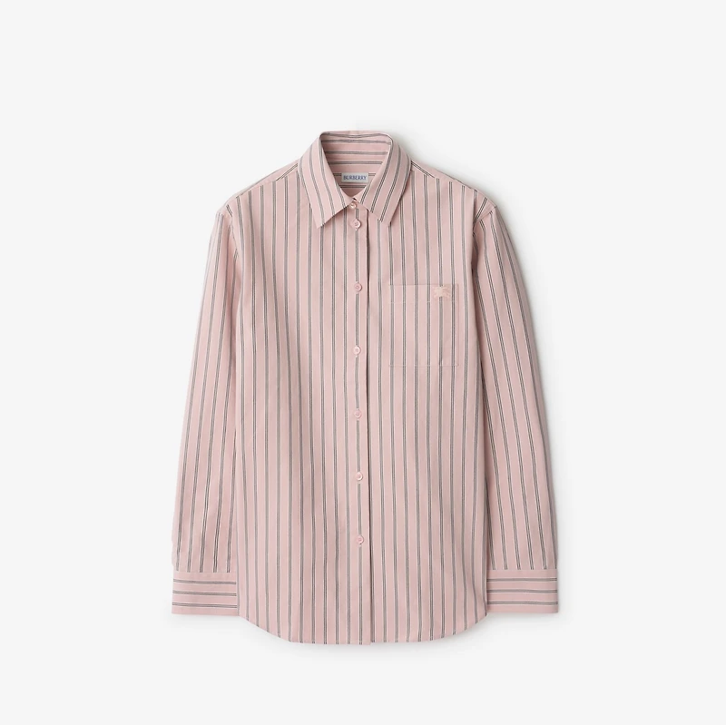 Regular Fit Striped Cotton Canvas Shirt in Bouquet - Women | Burberry® Official