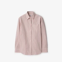 Regular Fit Striped Cotton Canvas Shirt in Bouquet - Women | Burberry® Official
