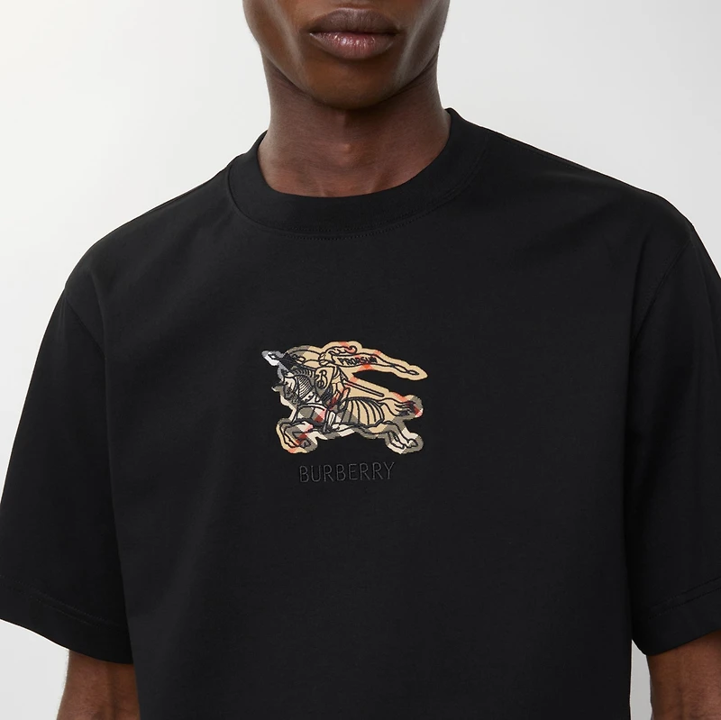 EKD Check Cotton T-shirt in Black - Men | Burberry® Official