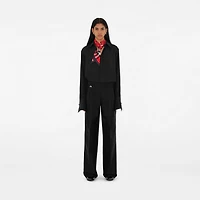 Skinny Check Silk Scarf in Scarlet | Burberry® Official