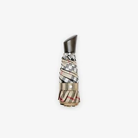 Check Folding Umbrella in Sand beige | Burberry® Official