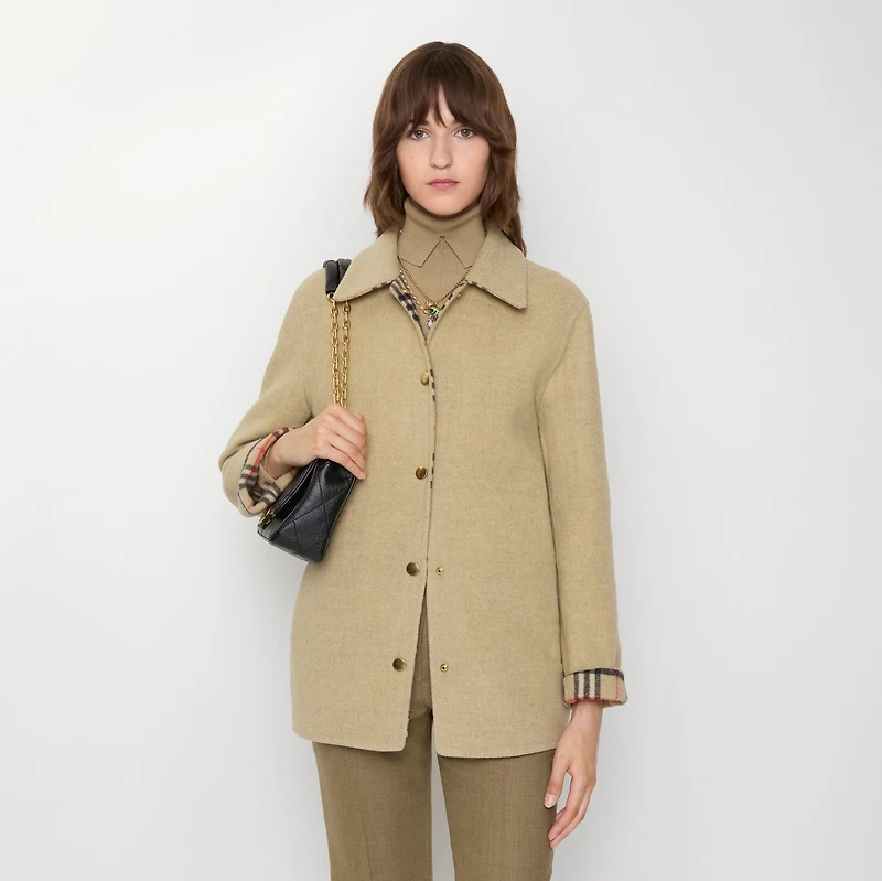 Wool Overshirt in Sand - Women | Burberry® Official