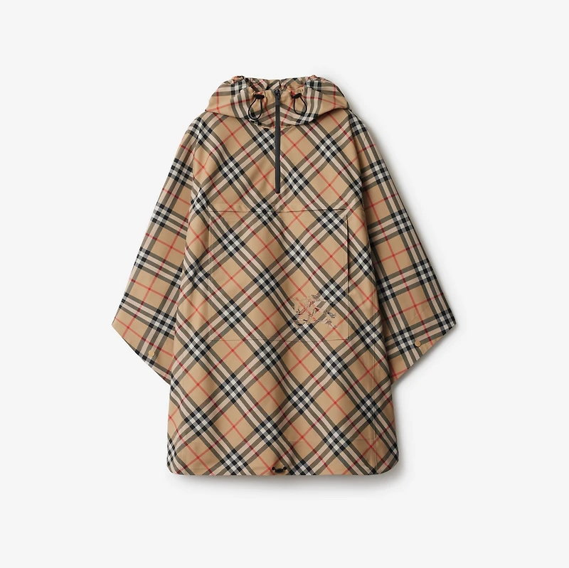 Packaway Check Twill Cape in Sand | Burberry® Official