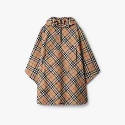 Packaway Check Twill Cape in Sand | Burberry® Official