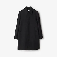 Mid-length Wool Blend Car Coat in Dark charcoal melange - Men | Burberry® Official