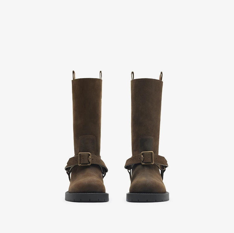 Suede Soft Saddle Low Boots​ in Loch - Women, Leather | Burberry® Official
