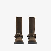 Suede Soft Saddle Low Boots​ in Loch - Women, Leather | Burberry® Official