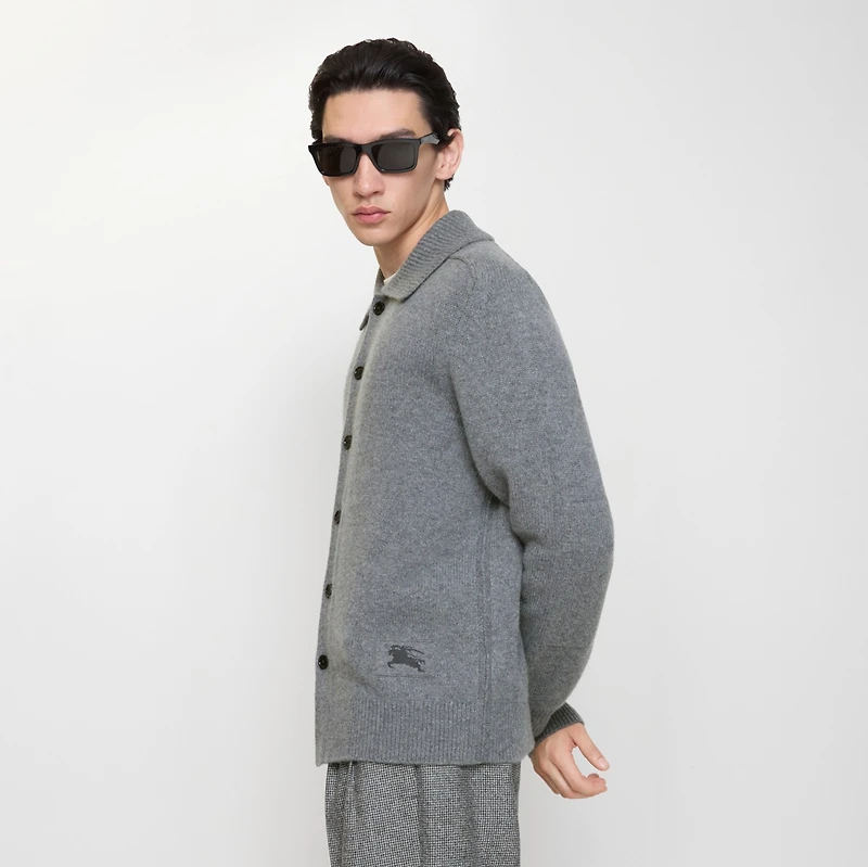 Cashmere Cardigan in Grey - Men | Burberry® Official