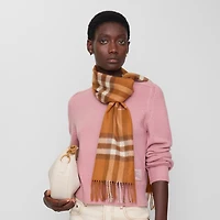 Check Cashmere Scarf in Squash | Burberry® Official