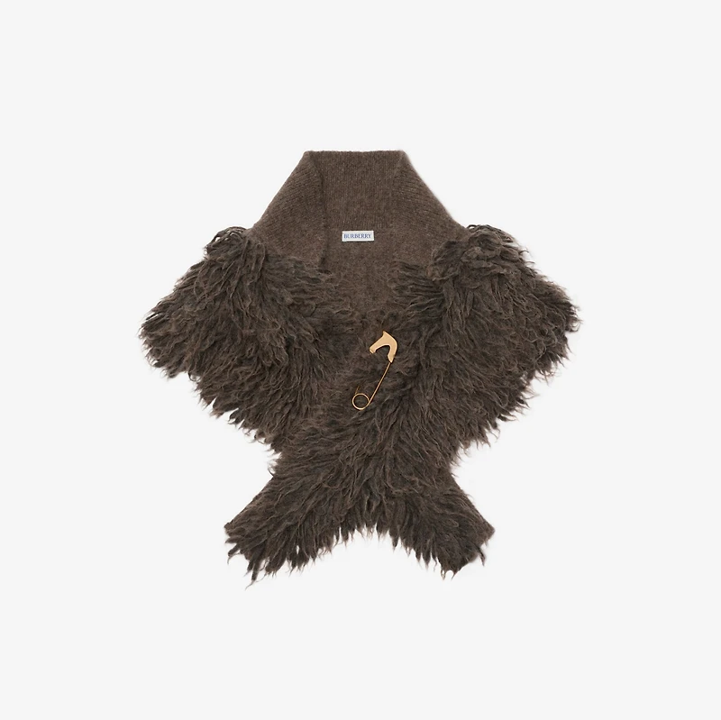Alpaca Wool Blend Collar in Mink brown | Burberry® Official