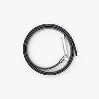 Reversible Check Belt in Charcoal/silver - Men | Burberry® Official