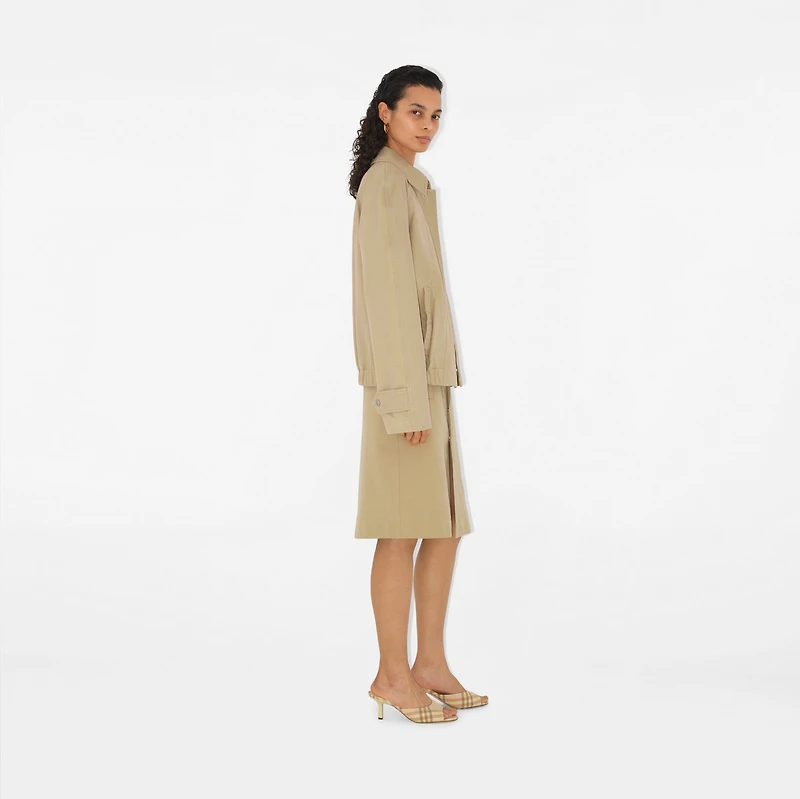 Cotton Midi Skirt in Beige - Women, Nylon, Technical | Burberry® Official