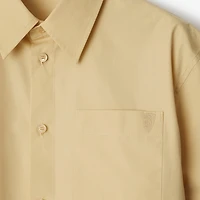 Cropped Cotton Shirt in Hay - Women | Burberry® Official
