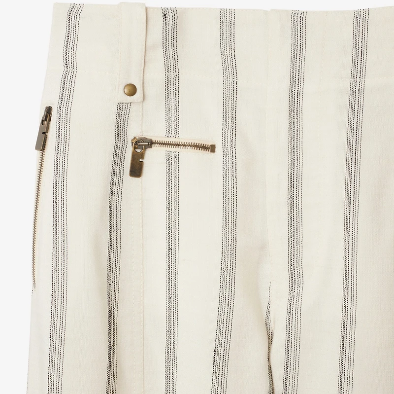 Striped Silk Blend Tailored Trousers in Cream/black - Women | Burberry® Official