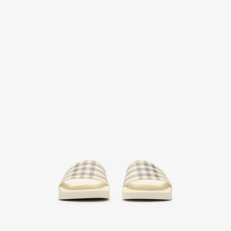 Check Slides in Light beige - Women | Burberry® Official