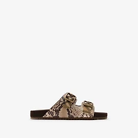 Python-print Leather Urchin Sandals​ in Serpent beige - Women | Burberry® Official