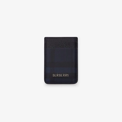 City Check Magnetic Card Case in Navy - Men, Technical, Cotton | Burberry® Official
